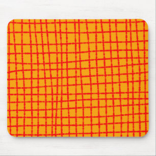 Mousepad Padrão Xadrez Laranja e Vermelho Funcional e Eleg