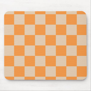 Mousepad Padrão Xadrez Laranja Gingham