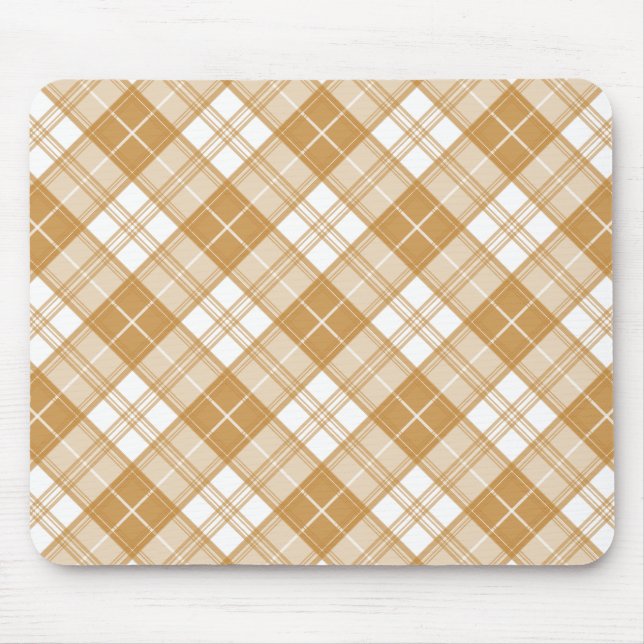Mousepad Padrão Xadrez Marrom e Branco yxm0uat9 (Frente)