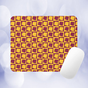 Mousepad Padrão Xadrez Marrom e Dourado do Arizona