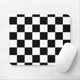 Mousepad Padrão Xadrez Preto e Branco