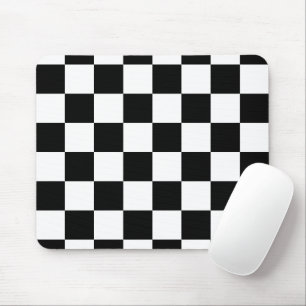 Mousepad Padrão Xadrez Preto e Branco