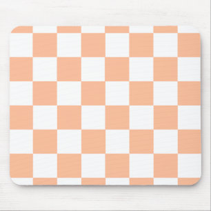 Mousepad Padrão Xadrez Quadriculado Fuzz de Pêssego