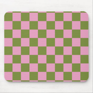 Mousepad Padrão Xadrez Quadriculado Rosa Verde