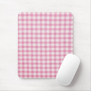 Mousepad Padrão Xadrez Rosa Bebê