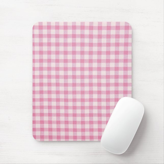 Mousepad Padrão Xadrez Rosa Bebê (Com mouse)