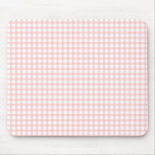 Mousepad Padrão Xadrez Rosa Gingham Retro Fofo