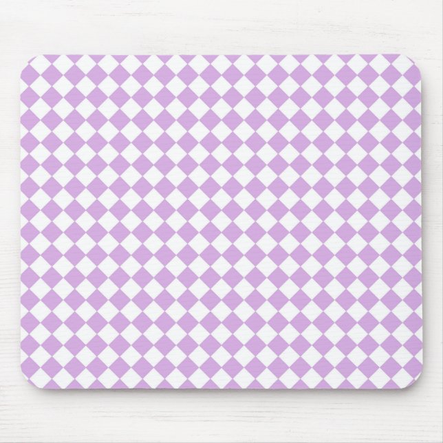 Mousepad Padrão Xadrez Roxo e Branco (Frente)