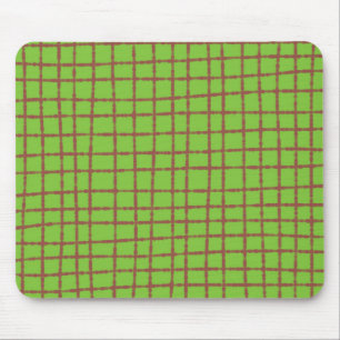 Mousepad Padrão Xadrez Verde e Marrom Elegante Funcional