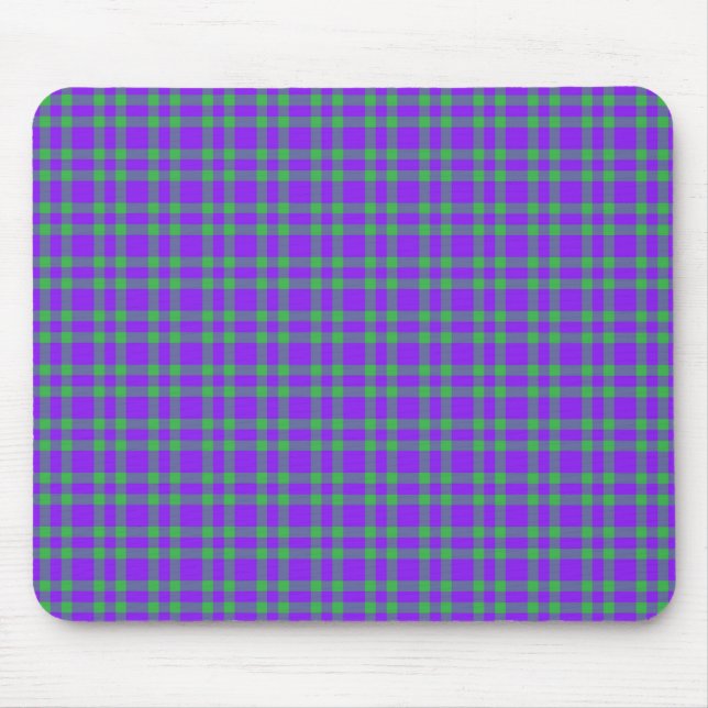 Mousepad Padrão Xadrez Verde Roxo (Frente)