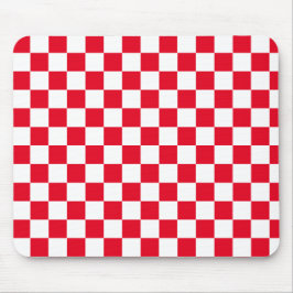 Mousepad Padrão xadrez vermelho e branco