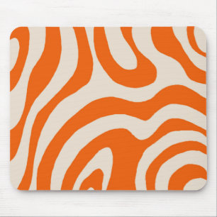 Mousepad Padrão Y2K do Fluxo Líquido Laranja