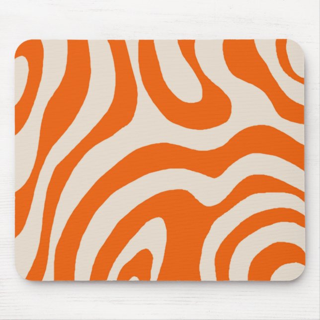 Mousepad Padrão Y2K do Fluxo Líquido Laranja (Frente)