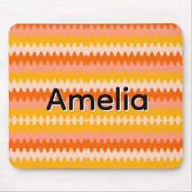Padrão Zig Zag Moderno Amarelo, Laranja e Branco