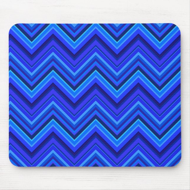 Mousepad Padrão zigzag de faixas azuis (Frente)
