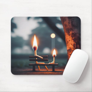 Mousepad Padre e Filho Matchsticks em um banco