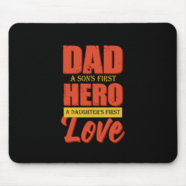 Mousepad Padre Gift | Pai Hero Love (Frente)