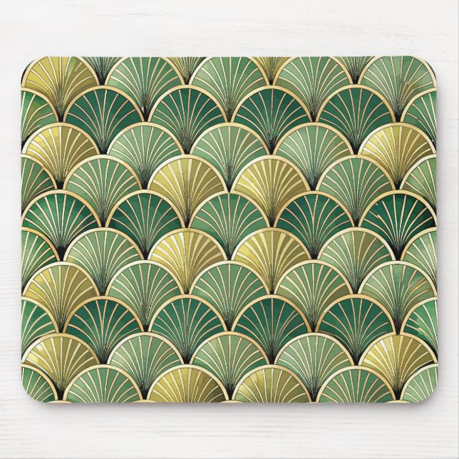 MOUSEPAD PADRÕES ART DÉCO OURO VERDE (Frente)