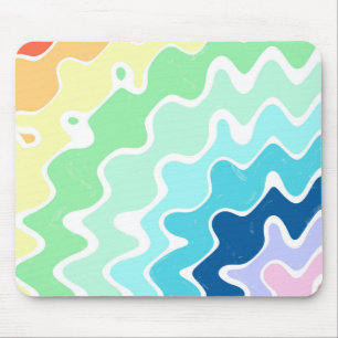 Mousepad Padrões das Cores do Arco-Íris do Pavimento Retr