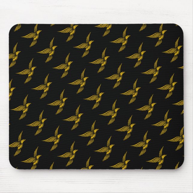 Mousepad Padrões de águia-ouro-preta-branca (Frente)