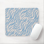 Mousepad Padrões de Animais com Tigre Azul<br><div class="desc">Socorro moderno e divertido com padrão desenhado manualmente de faixas de tigre em azul.</div>