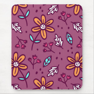 Mousepad Padrões de Arte de Flor Rosa, Flor Estético, PNG T