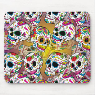 Mousepad Padrões de crânios de açúcar