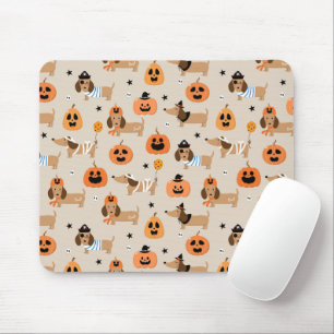 Mousepad Padrões de Dachshances em Figurinos de Halloween