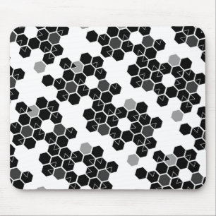 Mousepad Padrões de dados hexadecimais preto e branco fofos