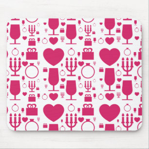 Mousepad padrões de elementos do dia de os namorados
