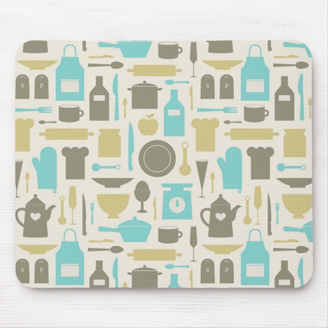 Mousepad Padrões De Ferramentas De Cozinha (Frente)