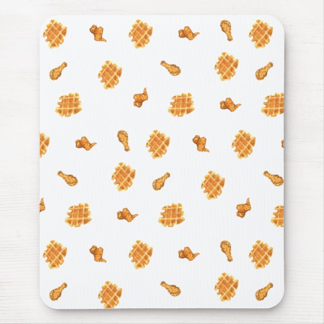 Mousepad Padrões de frango e waffles secos (Frente)