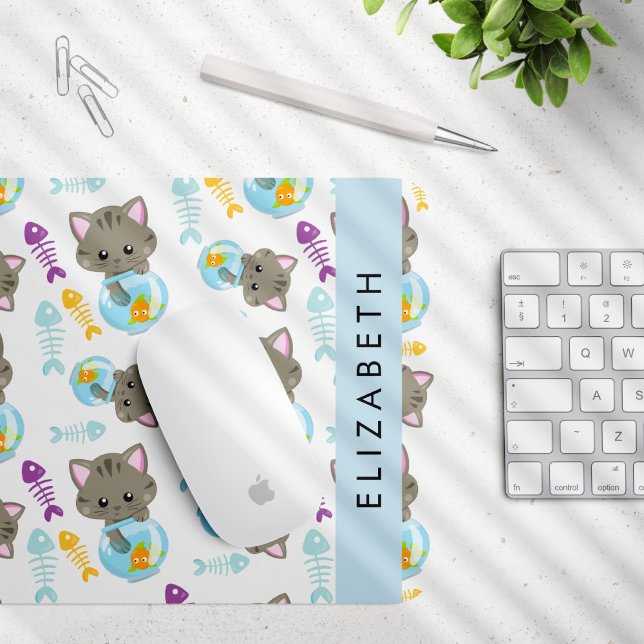 Mousepad Padrões De Gatos, Gatos Frescos, Gatinhos, Seu Nom (Criador carregado)