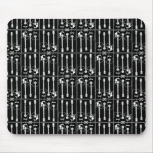 Mousepad Padrões de guitarra de música preto