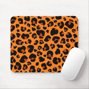 Mousepad Padrões de Impressão de pele do Leopardo Laranja
