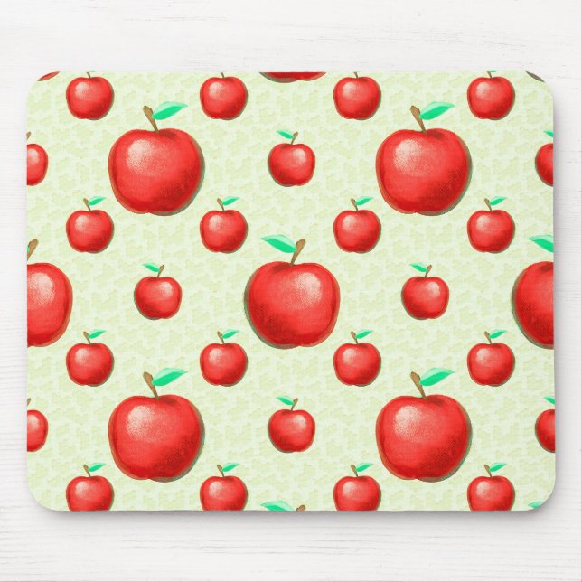 Mousepad Padrões de Maçãs Elegantes Fundo Honeycomb | (Frente)