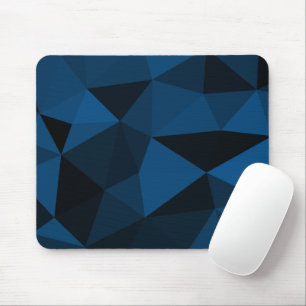 Mousepad Padrões de malha geométrica azul-escuro e preto