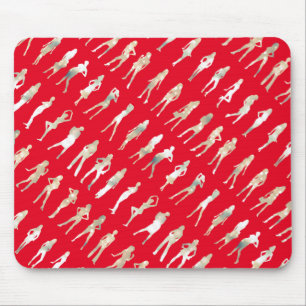 Mousepad Padrões de meninas de silhueta de moda fofa