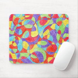 Mousepad Padrões de Portas de Crayon Desenhado à Mão