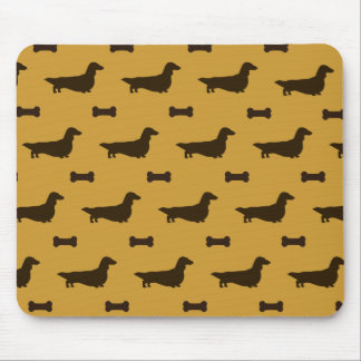 Mousepad Padrões de silhuetas de Dachshund (Dachsias de cab
