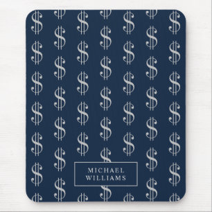 Mousepad Padrões de Sinais de Dólar com o Seu Nome