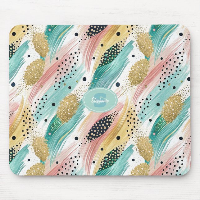 Mousepad Padrões de Traço e Ponto abstrato - Destaque Doura (Frente)