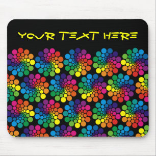 Mousepad Padrões do Círculo de Pontos de Cor + seu backgr.