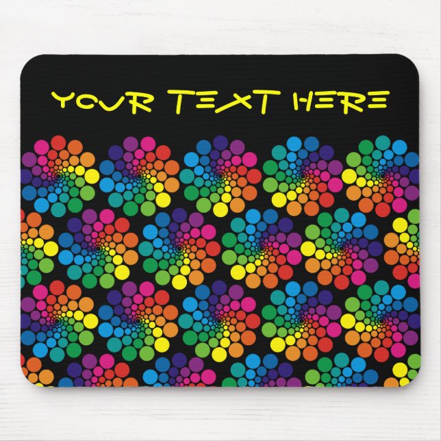 Mousepad Padrões do Círculo de Pontos de Cor + seu backgr.  (Frente)