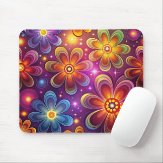 MOUSEPAD PADRÕES HIPPIES GROOVY LARANJA AMARELO ROXO