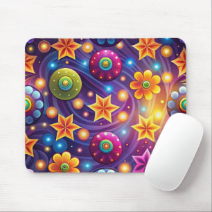MOUSEPAD PADRÕES HIPPIES GROOVY LARANJA AMARELO ROXO