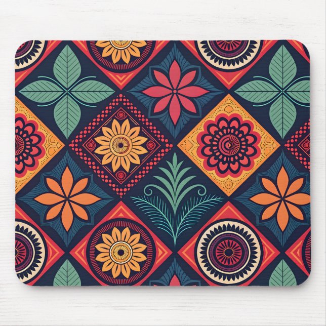Mousepad Padrões mágicos das flores (Frente)