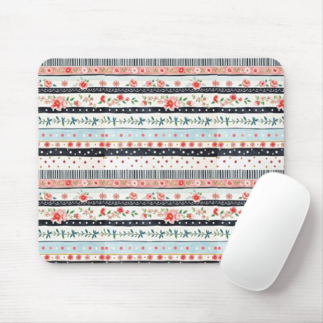 Mousepad Padrões mistos shabby chic (Com mouse)