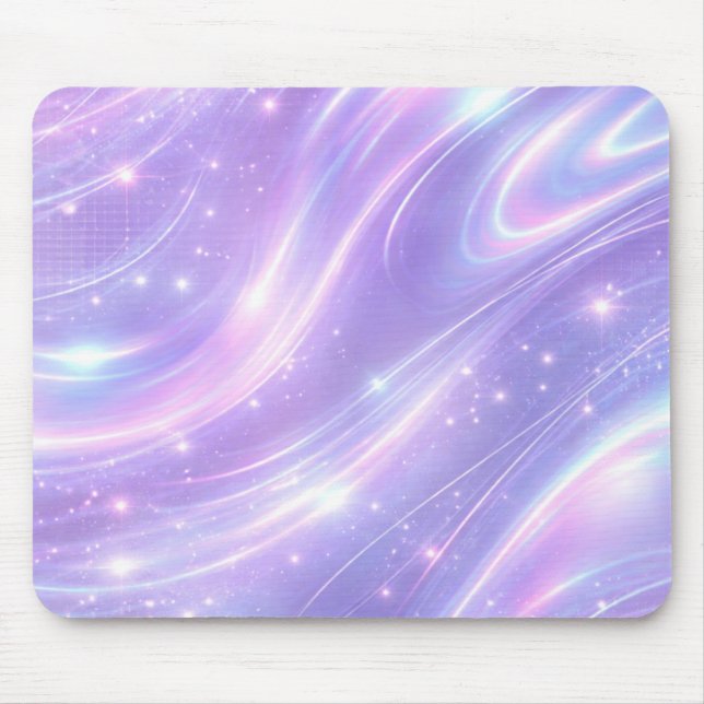 Mousepad Padrões neon roxo elétrico arte de IA  (Frente)