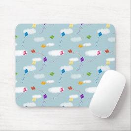 Mousepad Padrões para crianças de pipas voadoras de cor bra